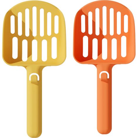 Pelle à litière en métal avec support, pelle à déjections pour chatons à tamisage rapide, support pour bacs à litière pour chats (1/5)