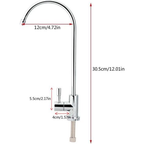 Robinet d'Évier de Cuisine 1/4'' Tactile pour Osmose Inverse - Cou d'Oie avec Filtre d'Eau Potable et Connexion Rapide,TRIMEC