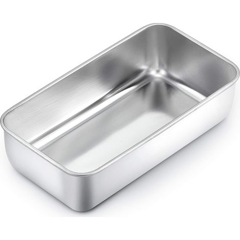 Moule à pain en acier inoxydable, moule à gâteau rectangulaire, 2214.56.5cm, Moule rectangulaire pour pain/gâteau/toast, Sain, Facile à nettoyer et résistant au lave-vaisselle (1/5)