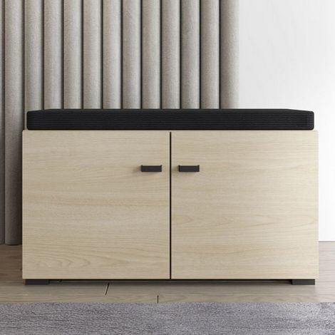 Mueble de Entrada Druento, un Estante, 2 Puertas, 2 Compartimentos, 77x35x40.5h cm Roble Marrón (1/5)