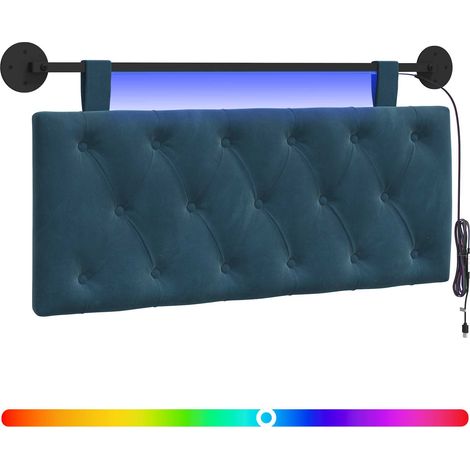 Maison Exclusive - Testiera sospesa Con luce LED Blu Velluto