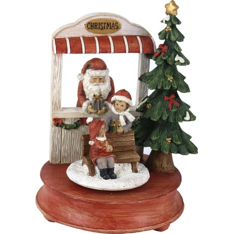 Carillon resina babbo natale con musicarosso cm17x16h23,5 (1/2)