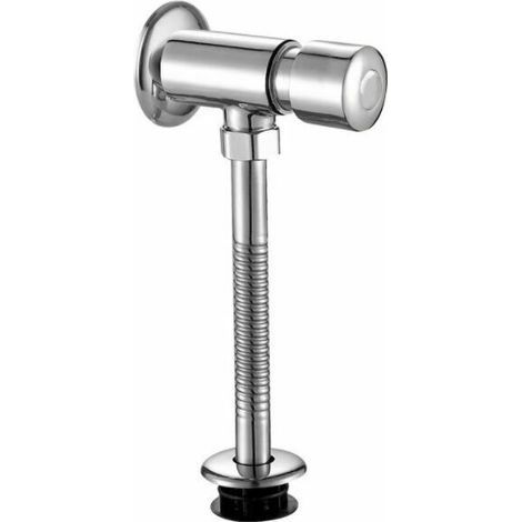 Urinoir Robinet de Chasse Urinoir Urinoir Robinet de Chasse Chrome Mur Monté Type de Bouton Placard Exposé Retard Manuel Arrêt Automatique pour Salle De Bains WC E58q09oDQA (1/5)