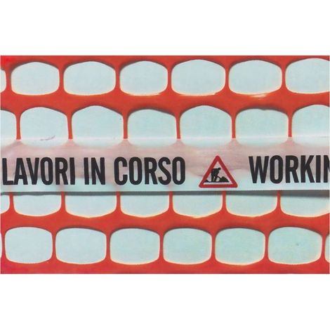 RETE PER CANTIERE MT.50 REDIL PLUS FASCIA LAVORI IN CORSO col. Arancio H. cm. 100 50 MT