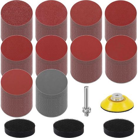 300 Abrasive Discs 50mm, Grit 80 to 3000, For Polishing Metal and Wood (1/5)