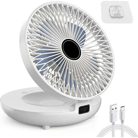 Table murale pliable Ventilateur USB sans forage 3 étapes d'inclinaison réglable (1/5)