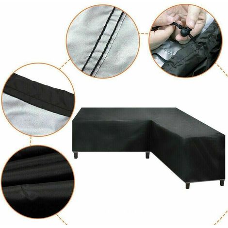 Cover for garden corner sofa,215x215x85cm,H: 70cm, black (1/5)
