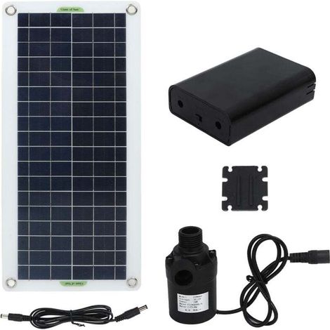 Kit pompa acqua solare da 30 W – Pannelli in silicio policristallino, portata 800 l/h, ideale per camper e serre