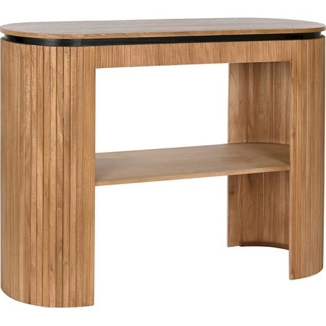 Console élégante en bois pour entrée chaleureuse - Couleur bois naturel