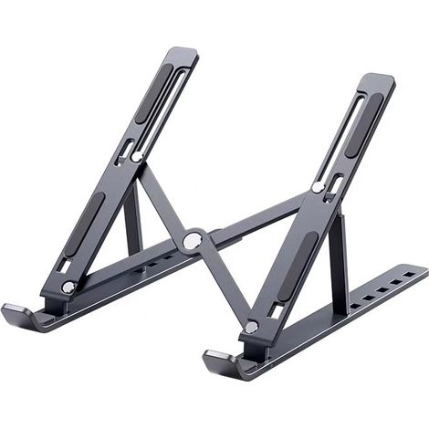 Laptopständer, verstellbar, faltbar, elegant, tragbar, Beistelltisch, schwarz (1/5)