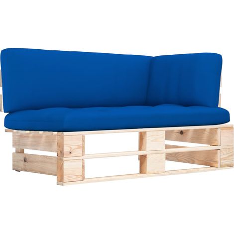 Canapé d'angle palette de jardin bois de pin imprégné (1/5)