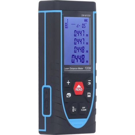 Télémètre laser infrarouge de précision portable SW-M100A avec batterie intégrée, modèle vocal, règle électronique haute exactitude pour mesure professionnelle. (1/5)