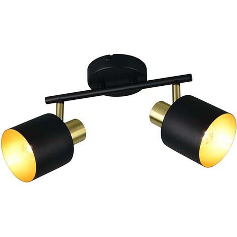 Deckenleuchte Deckenlampe Wohnzimmerlampe Metall Schwarz-Gold beweglich L 36,5cm