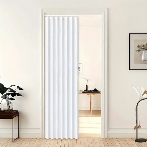 Cortinas plegables, cortinas planas plisadas, aptas para armarios y separadores de ambientes, 1 pieza, 100  200 cm, blancas. (1/4)