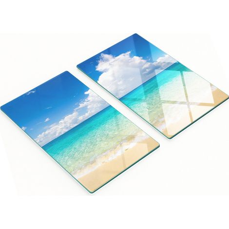 Küchenservierbretter aus Glas mit Paradise Beach-Motiv, 2 x 30 x 52 cm (1/5)