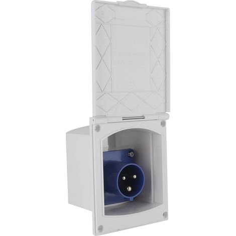 16A 220V–240V wasserdichte Außensteckdose mit 3-poligem Unterputzstecker für Wohnmobile, Wohnwagen und Wohnwagen