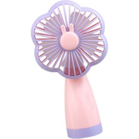 Mini ventilateur portable rechargeable par USB, petit format, à piles, idéal pour les voyages, rose taro. (1/5)