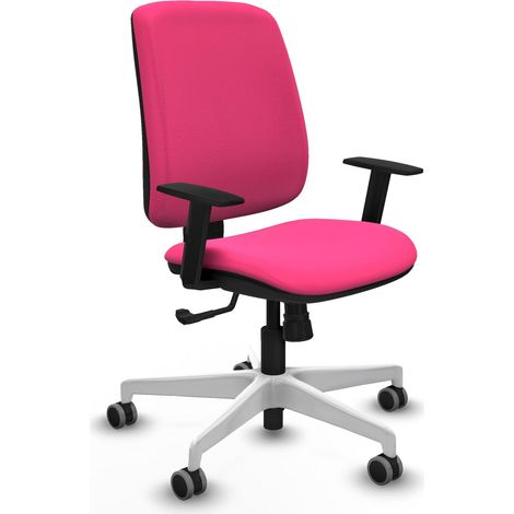Silla de oficina piqueras y crespo cuero sintético rosa ajustable (1/2)