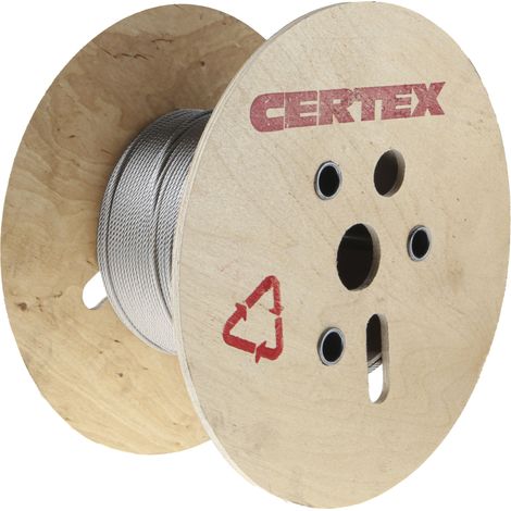 Câble métallique en Acier inoxydable, 3 mm x 75m, 100kg ( Prix pour Bobine de 75 Mètres ) (1/3)