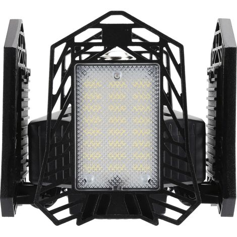 Ventilateur de garage à quatre pales avec éclairage LED, transformateur E27/E26, 150 W, 4 x 72 LED, éclairage industriel et minier. (1/5)