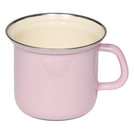 Maceta Riess con borde cromado Ø12cm 1 litro H 11,4cm Rosa pastel clásico