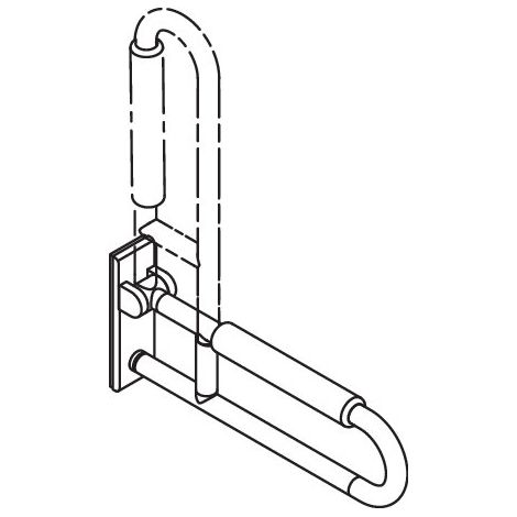 HEWI 801.50B208 99 poignée d'appui rabattable mobile, mat (1/2)
