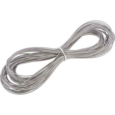Stainless Steel Wire Rope Cable 1.2mm 0.05 Inch Diameter 65.6 Ft 20M Length Gauge 18 304 for Hoist Lifting Grinder Pulley Wheel (1/3)