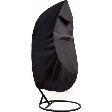 Hängende Ei-Stuhlabdeckung – 210D Wasserdichte Hängende Ei-Stuhlabdeckung – UV-geschützt und staubdicht – Hängende Ei-Stuhlabdeckung 190 x 115 cm, Schwarz