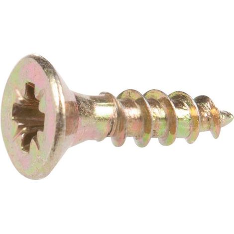 250 vis agglo tête fraisée pozidriv acier zingués bichromatées (jaune/or) - Diamètre 4 mm - Longueur 60 mm mm