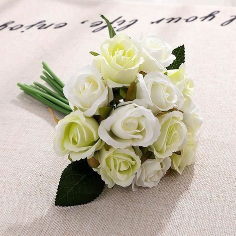 Fleurs artificielles rose Bouquet De Soie Fête De Mariage Décor À La Maison Beauté, Artificielle Rose Fleur Guirlande Décoration (1/4)