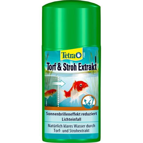 Tetra Pond Estratto di torba e paglia, cura dell'acqua con principi attivi puramente vegetali, per la prevenzione naturale della crescita delle alghe, 250 ml