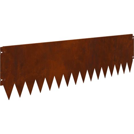 Bordure de Pelouse 10 pcs 103 x 30 cm Acier Rouillé vidaXL (1/5)