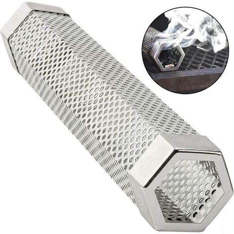 Grill Fumeur Tube Portable Froid Fumage À Chaud Tube, 12 '' Barbecue Tube Fumeur Hexagonal pour Grill Ou Fumeur (1/4)