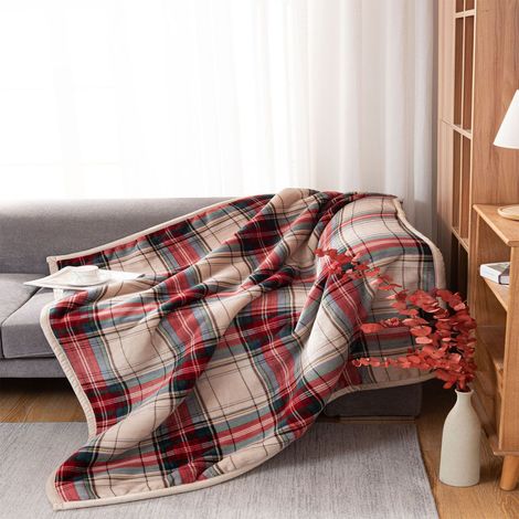 Couverture En Peluche - Laine De Mouton - Double Face - 127 x 152 cm - Pour Canapé Lit Ou Sofa - 1 Pièce (1/5)