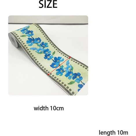 rouleau d'autocollants décoratifs muraux adhésifs à motif floral pour salle de bain ou chambre à coucher, imperméables (1/5)