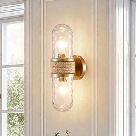 Parrot Uncle Moderne 2-flammige Wandleuchte mit Glasschirm, E27 Innen-Wandlampe für Wohnzimmer, Schlafzimmer, Flur & Treppenhaus, ohne Leuchtmittel