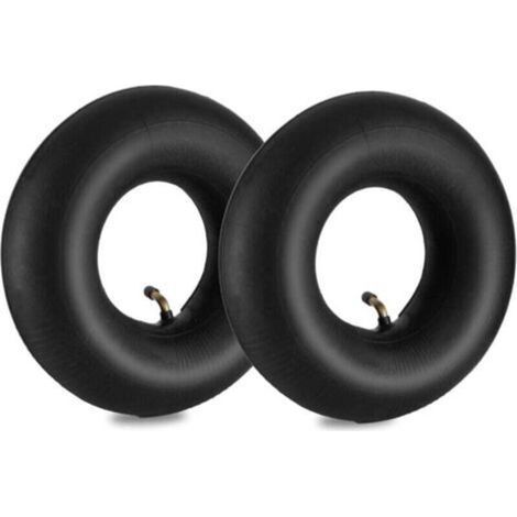 Lot de 2 4.10/3.50-4 Chambres à air de Roue Brouette, 410/350-4 Tubes Intérieurs de Remplacement avec Valve Courbée, Tuyau de Rechange pour Monocycles, Chariots, Tondeuses, Camions à M (1/3)