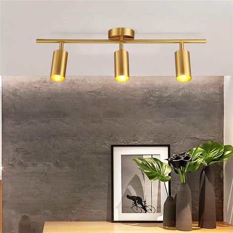 GU10 3 lumières Or LED Spots de plafond Projecteur Downlight Encastré en surface Plafonnier pour Cuisine Pleins feux sur la salle à manger Lumière d'image Salon Afficher la lumière (1/5)
