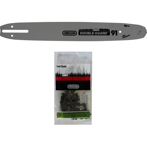 Guide 14 pouces avec chaîne 52 maillons OREGON – Longueur de coupe 32 cm – Pour tronçonneuses GT ELEC – Pas 3/8' (1/2)