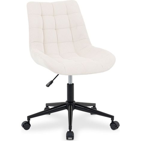 Chaise de bureau VASILO blanc crème (1/5)