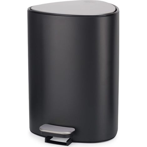Poubelle de Cuisine, 5L, en Acier avec Pédale 5 litres avec Rangement pour Sacs, Couvercle, Fermeture en Douceur, Seau Intérieur Amovible, Salle de Bains, Bureau, Noir Mat (1/3)