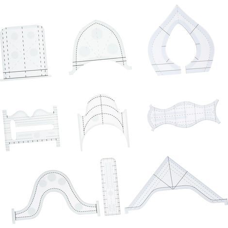 9 Pièces Règle de Patchwork Règle de Quilting pour Couture de Couture (1/5)