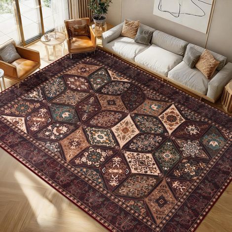 Grand tapis pour salon, marron, 140 x 200 cm (1/5)