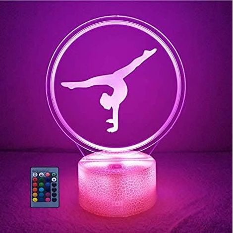 Veilleuse 3D créative sur le thème de la gymnastique artistique, alimentée par USB et dotée d'un interrupteur tactile (1/5)