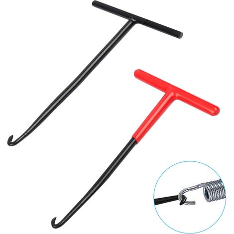 Ganchos de resorte de escape de 2 piezas, extractor de resorte de acero para automóviles y motocicletas, gancho de resorte de freno, herramienta de gancho de metal con mango en T para bicicletas.