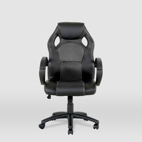 Silla de Oficina Ergonómica Madrid en Giratoria Asiento Acolchado Altura Regulable Negro LA SILLA ESPAÑOLA (1/4)