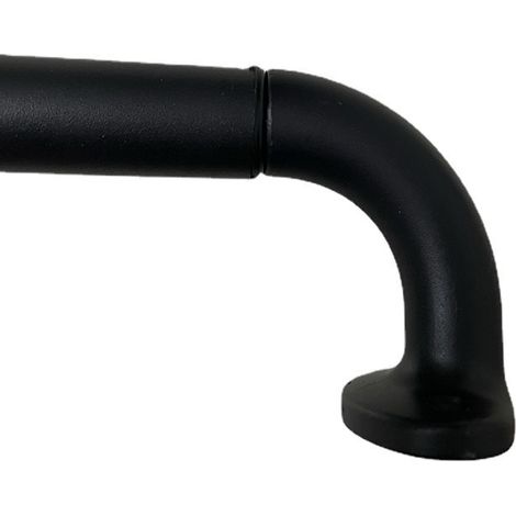 Tringle à rideaux extensible d'intérieur avec tringle incurvée de 120 à 210 cm - Noir (1/5)