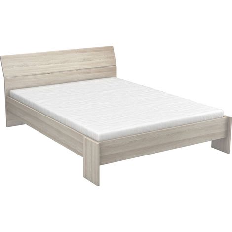 Lit adulte contemporain chêne clair Fabienne (1/5)