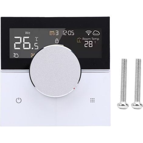 Thermostat intelligent WiFi avec écran couleur tactile et programmation facile pour chauffage mural – Compatible chaudière gaz et pompe à chaleur (1/5)