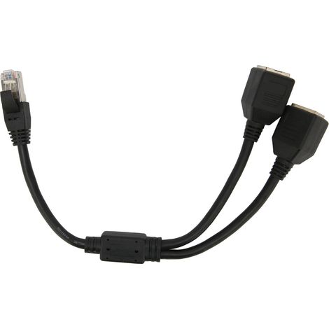 Adaptateur Ethernet RJ45 1 vers 2 Ports - Double Port Réseau, Connexion Stable et Haute Vitesse pour Partage de Connexion Internet